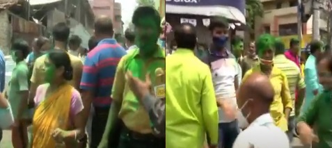 Bengal Results: जश्न में डूबे TMC कार्यकर्ता, ममता के घर के बाहर खेली होली