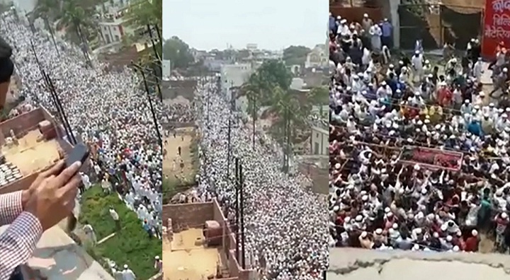 UP CORONA: काजी मो.सालिमुल कादरी के इंतकाल पर उमड़ी लाखों की भीड़, पुलिस रही बेखबर