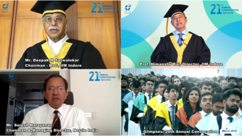 ऑनलाइन आयोजित हुआ IIM इंदौर का 21वां और 22वां दीक्षांत समारोह