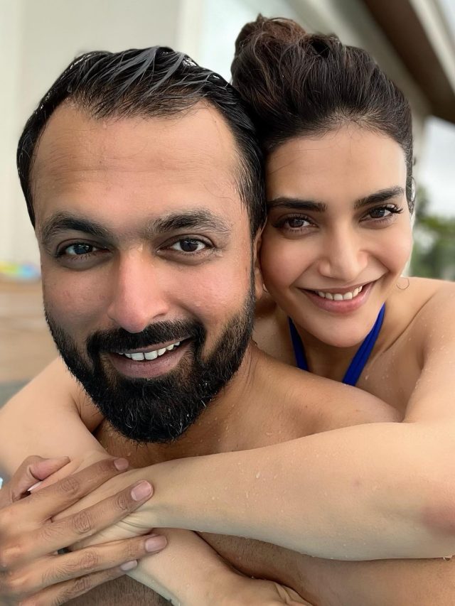 पूल में पति संग रोमांटिक हुईं Karishma Tanna, ब्लैक बिकिनी में दिखाया बोल्ड लुक