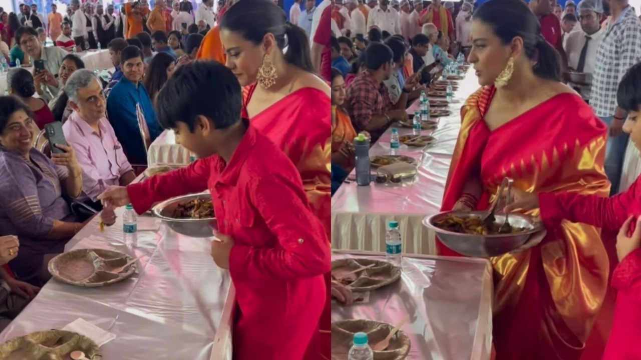 दुर्गा पंडाल में खाना खिलाते दिखे लिटिल सिंघम, वीडियो शेयर कर एक्ट्रेस बोलीं- बेटे पर है गर्व