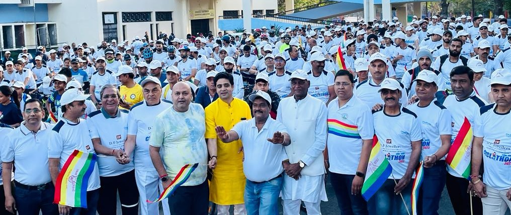 Indore : भगवान महावीर जन्म कल्याणक के पूर्व अहिंसा शाकाहार के संदेश को लेकर साइक्लोथान की विशाल रैली