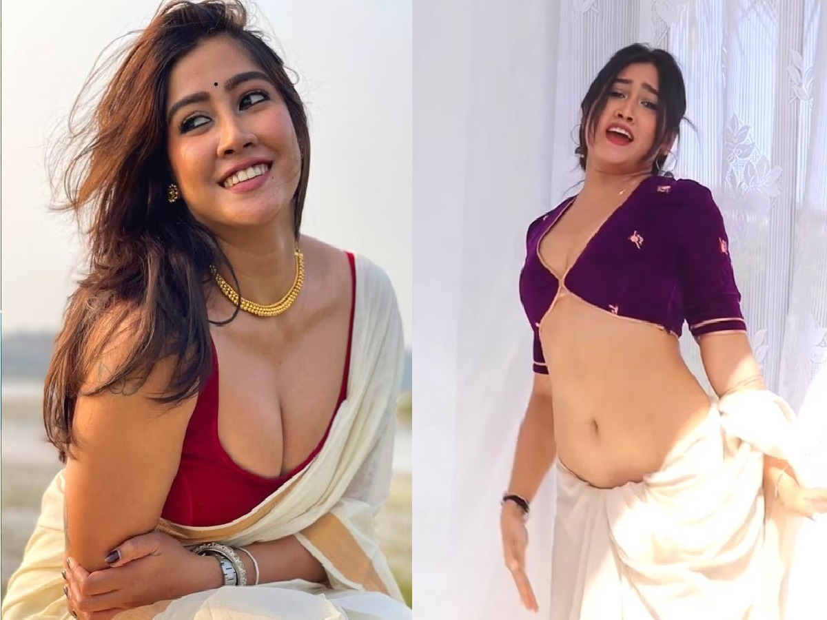 Sofia Ansari ने साड़ी का पल्लू गिराकर सोशल मीडिया पर लगाई आग, लुक देख फैंस का हुआ बुरा हाल, वीडियो वायरल