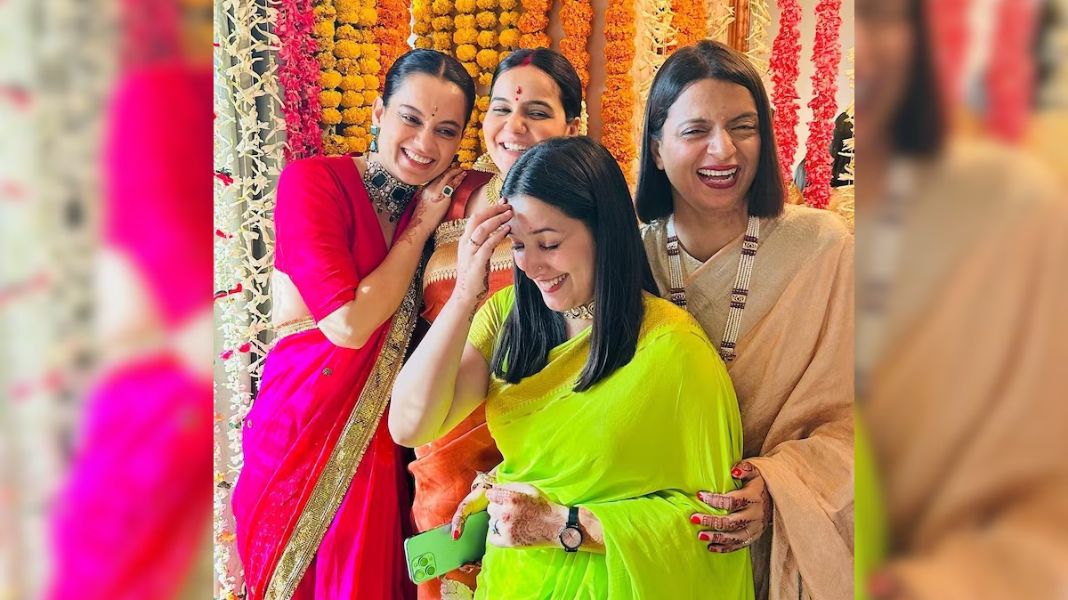 जल्द ही बुआ बनने वाली हैं kangana Ranaut, घर में आने वाला है नन्हा मेहमान, गोदभराई की तस्वीरें हुई वायरल