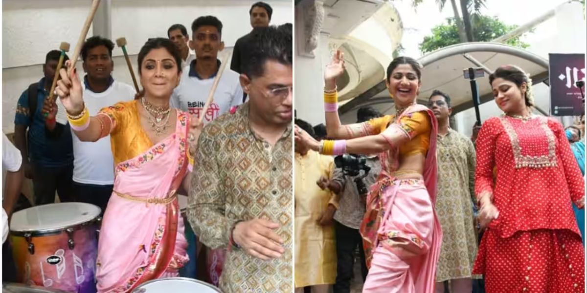 Shilpa Shetty ने ढोल नगाड़ों के साथ किया बप्पा को विदा, महाराष्ट्रीयन कुड़ी बन के जमकर किया डांस