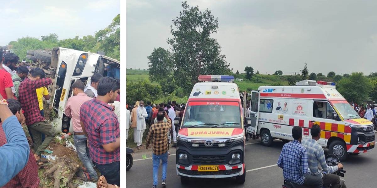 Narsinghpur Bus Accident: नरसिंहपुर से गाडरवारा जा रही यात्री बस पलटी, कई यात्री घायल