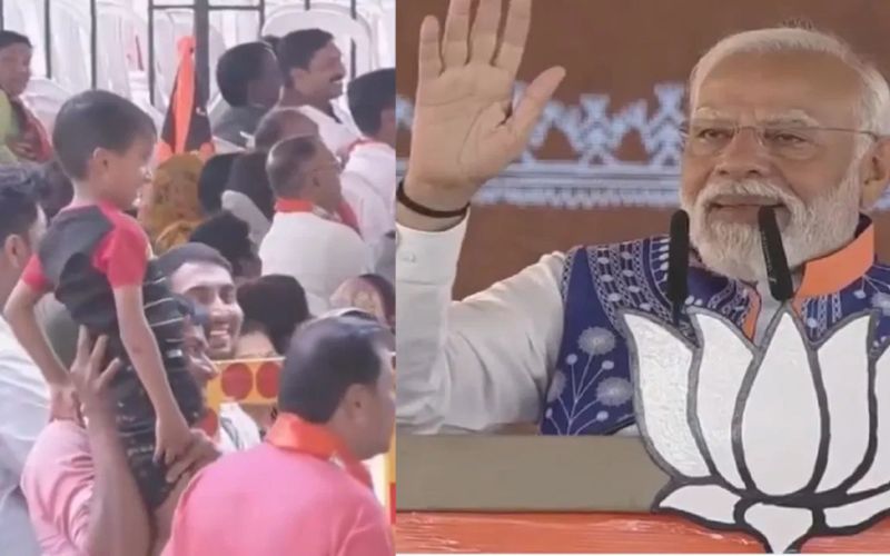 झाबुआ में दिखा PM का अनोखा अंदाज, बच्चे पर लुटाया प्यार, देखें वीडियो