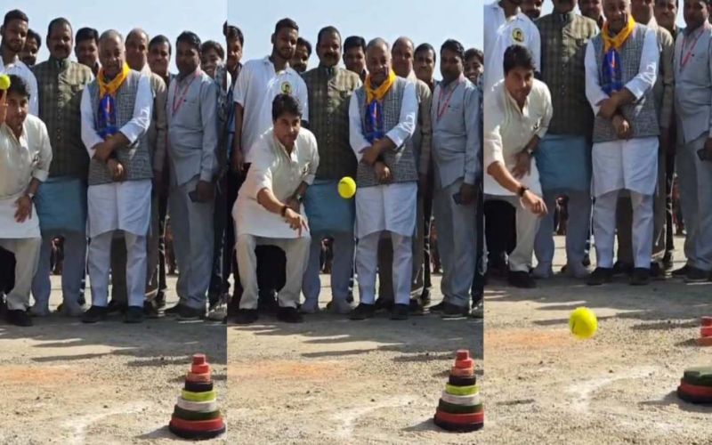 ग्वालियर में सितोलिया खेलते नजर आए ज्योतिरादित्य सिंधिया, गेंद से लगाया सटीक निशाना, देखें वीडियो