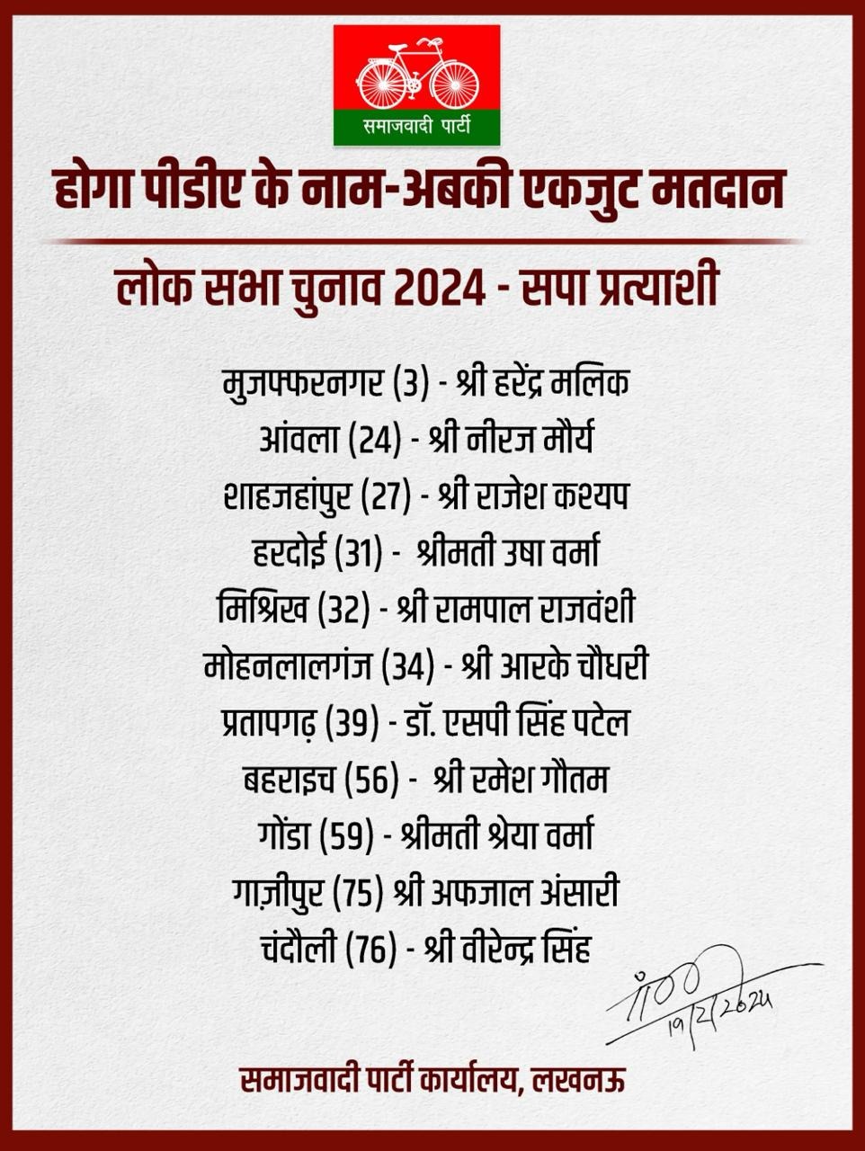 Lok Sabha Elections: समाजवादी पार्टी ने बढ़ाया एक और कदम, गाजीपुर से बाहुबली मुख़्तार अंसारी के भाई..11 प्रत्याशियों की दूसरी लिस्ट की जारी
