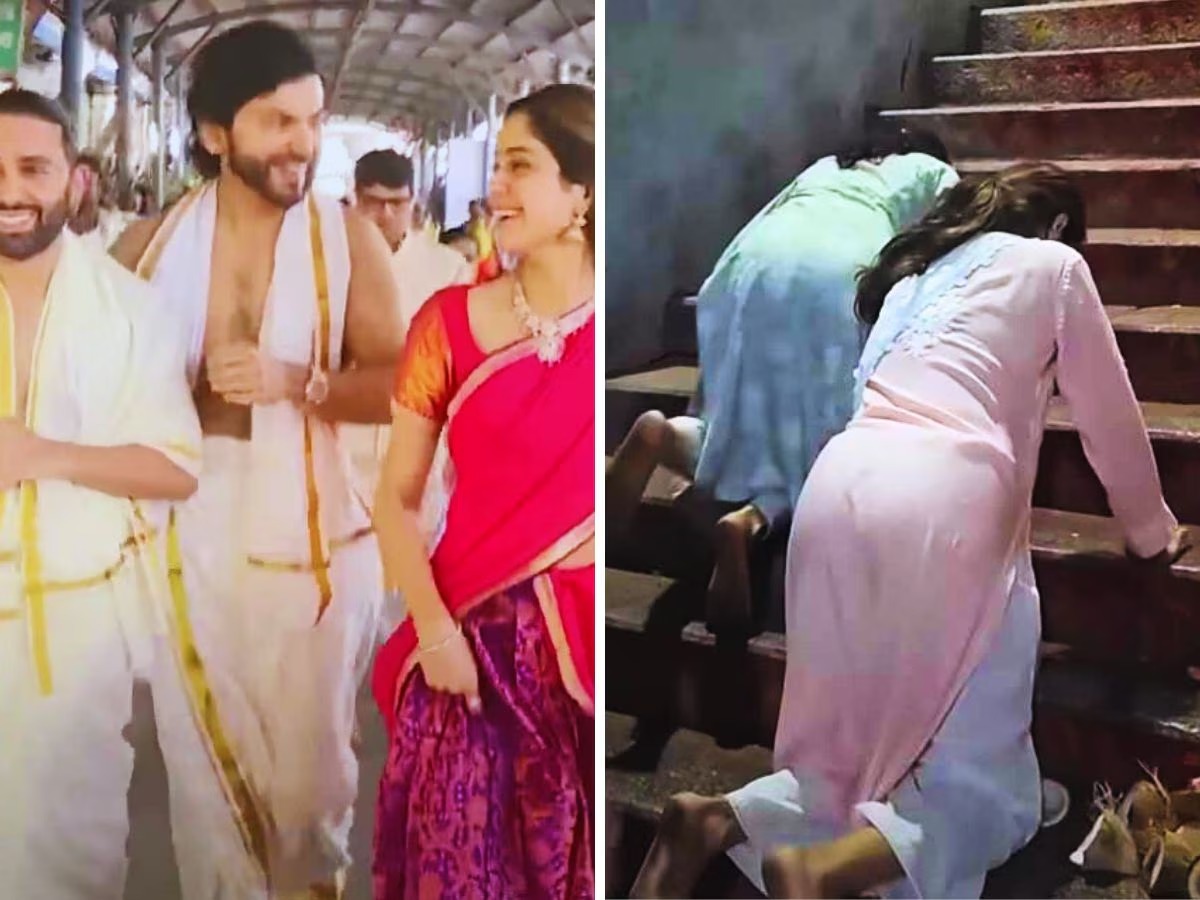 जान्हवी कपूर ने तिरुपति बालाजी मंदिर में की 50वीं यात्रा, घुटनों के बल चढ़ीं सीढ़ियां, वायरल हुआ Video