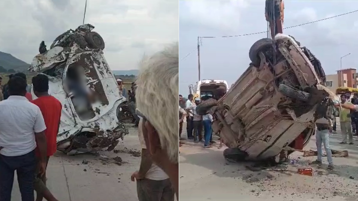 मध्यप्रदेश के मैहर में सरिया से लदा ट्रक कार पर पलटा, 3 की मौत, 1 बच्ची गंभीर रूप से घायल