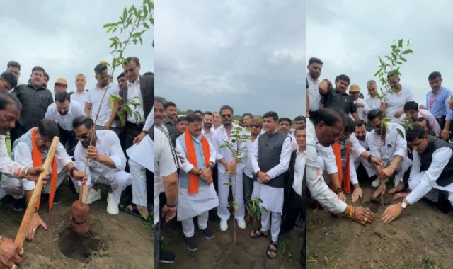 इंदौर में अभिनेता सुनील शेट्टी ने लगाया 'एक पेड़ मां के नाम'