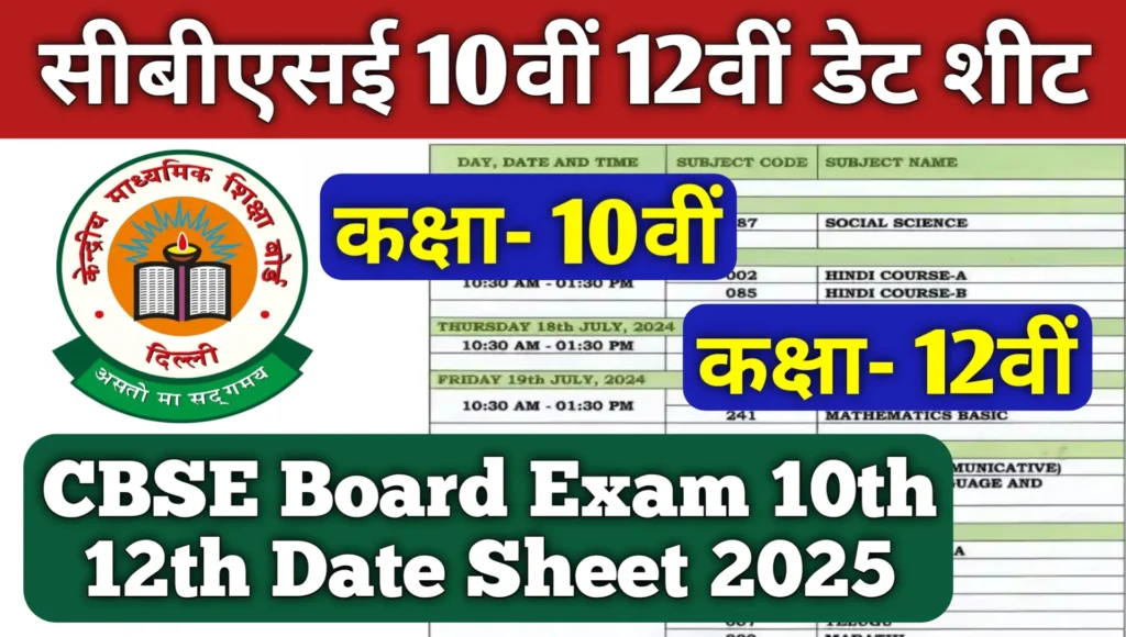 CBSE Board Exam 2025: इस दिन शुरू होगी 10वीं-12वीं थ्योरी और प्रैक्टिकल परीक्षा, CBSE ने जारी की डेट शीट, यहां चेक करें शेड्यूल