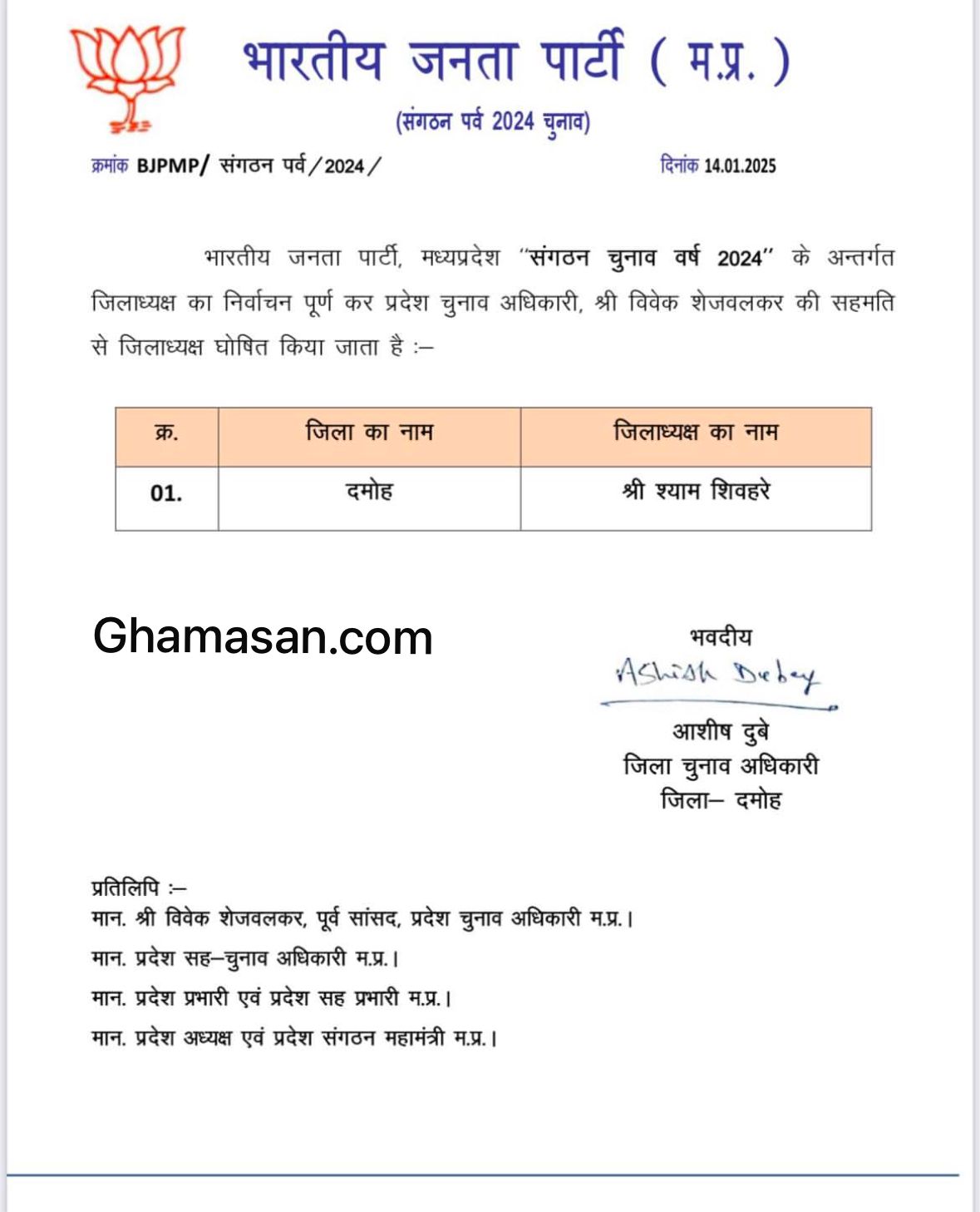 बीजेपी ने जारी की जिलाध्यक्षों की नई सूची, जानें किसे कहां मिली जिम्मेदारी