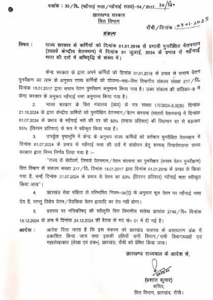 कर्मचारियों और पेंशनरों के लिए बड़ी खुशखबरी, DA में 3% की बढ़ोतरी का ऐलान, वेतन में होगा इजाफा, आदेश जारी