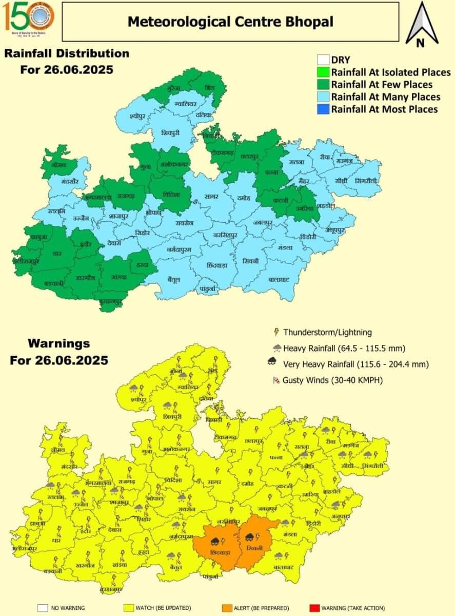 एमपी के इन जिलों में अगले 48 घंटे भारी बारिश का अलर्ट, तेज आंधी भी चलेगी, जानें अपने शहर के मौसम का मिजाज