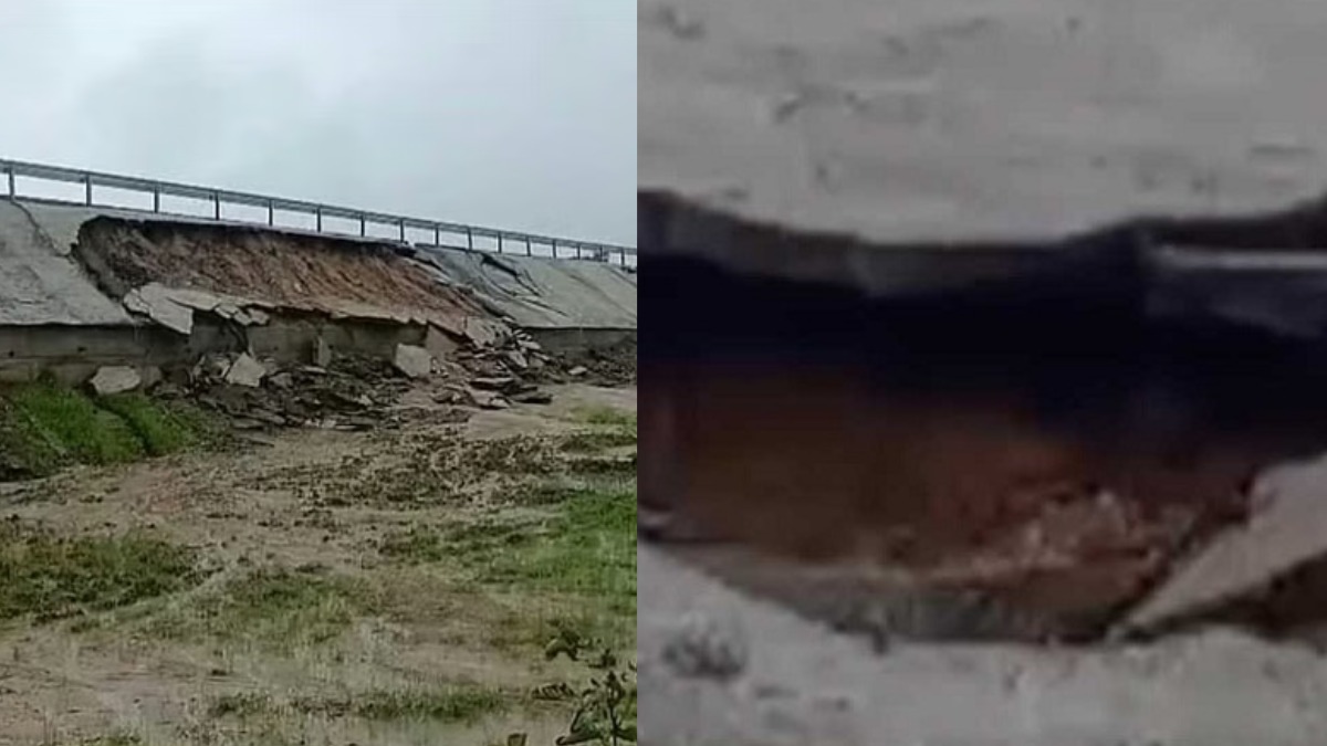 उद्घाटन से पहले ही खुल गई सिस्टम की पोल, बारिश की पहली बौछार में धंसा 1100 करोड़ का फोरलेन