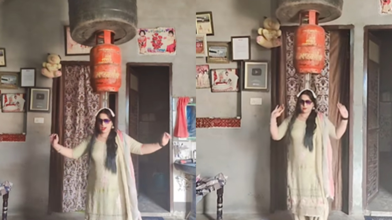 सिर पर रखा गैस सिलेंडर और पानी की टंकी, फिर महिला ने किया ऐसा डांस, देखकर नहीं होगा यकीन