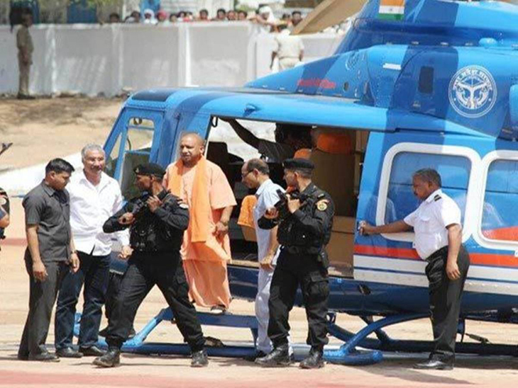 मुख्यमंत्री योगी आदित्यनाथ ने किया पीएम की जनसभा स्थल का निरीक्षण, अब हुए काशी से रवाना