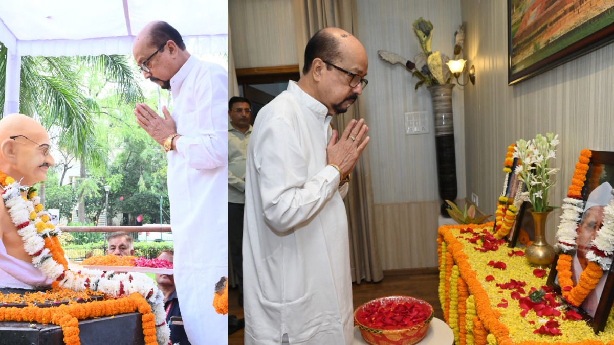 राज्यपाल डेका ने महात्मा गांधी और लाल बहादुर शास्त्री को पुष्पांजलि अर्पित कर की साफ-सफाई