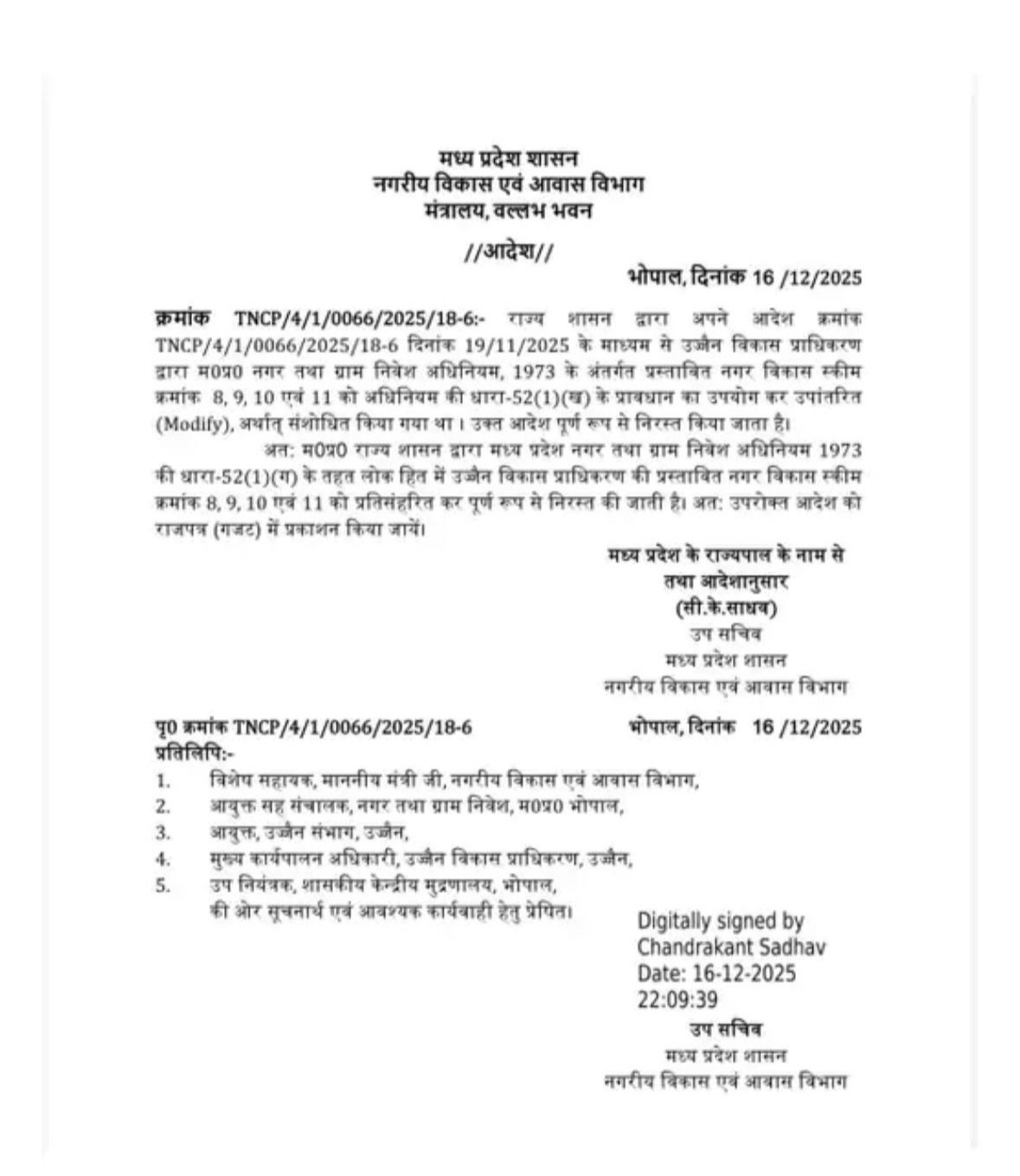 एमपी सरकार ने निरस्त किया Land Pooling Act, आदेश हुआ जारी