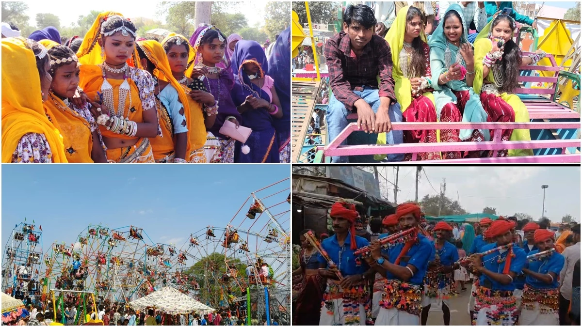 एमपी के आदिवासी क्षेत्र में सजा भगोरिया महोत्सव, पारंपरिक वेशभूषा की छटा और ढोल-मांडल की थाप पर थिरकते युवा