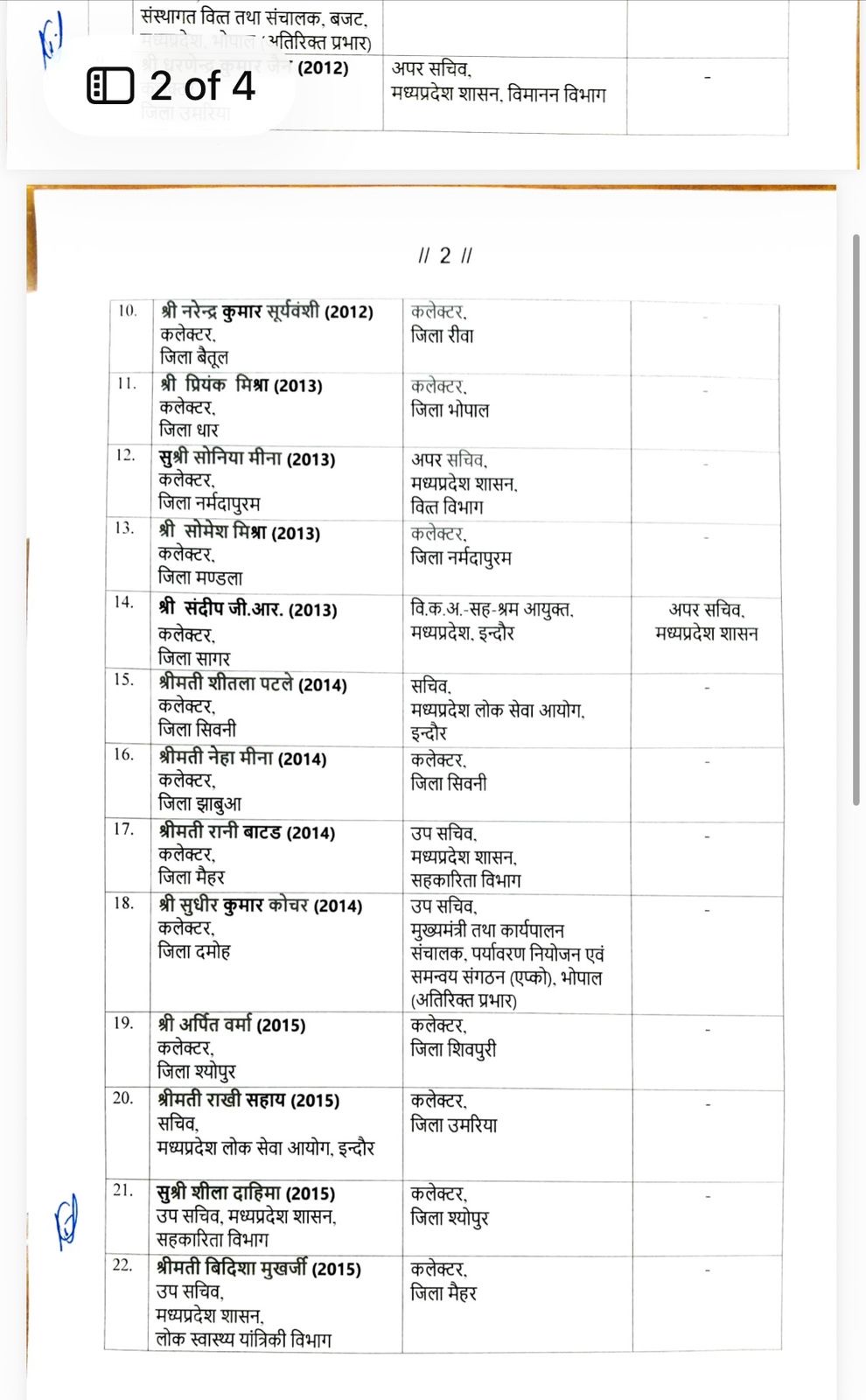 IAS Transfer : मध्यप्रदेश में हुआ बड़ा प्रशासनिक फेरबदल, 26 आईएएस अधिकारियों का हुआ ट्रांसफर, देखें लिस्ट