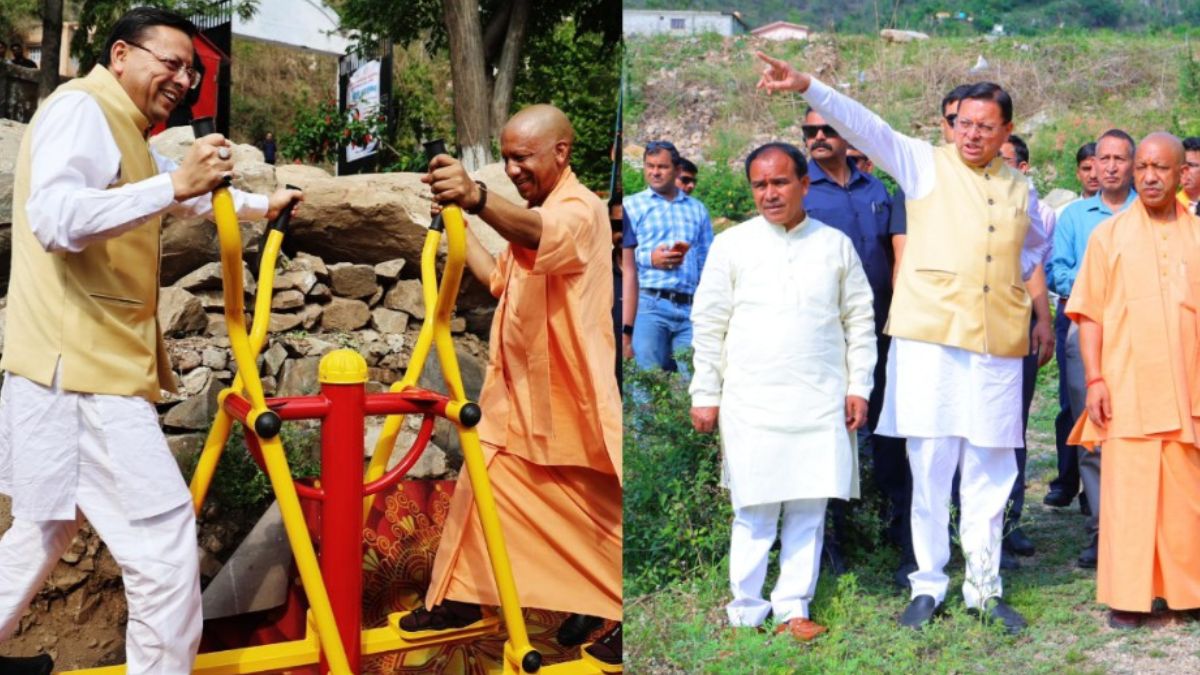 सीएम बनने के बाद चौथी बार अपने गांव पहुंचे सीएम योगी आदित्यनाथ, मुख्यमंत्री धामी के साथ जिम में किया वर्कआउट