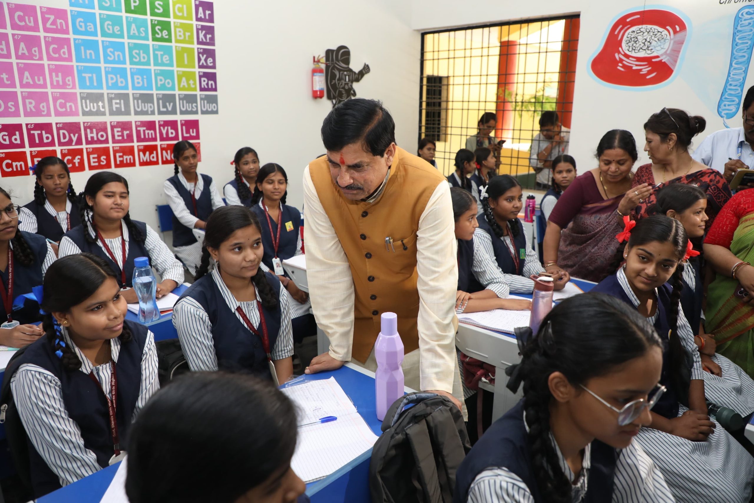 Mohan Yadav with Students