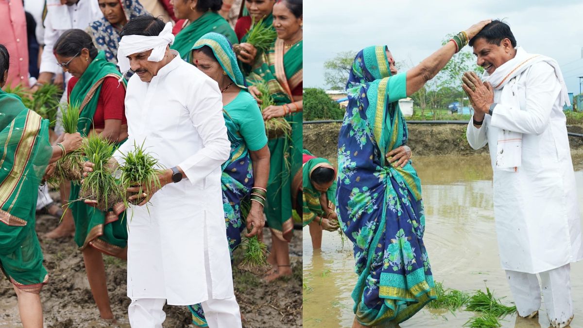 खेत में उतरे-बोया धान, किसानों से इस अंदाज में सीएम मोहन यादव ने की ‘दिल की बात’