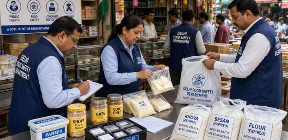 त्योहारी सीजन से पहले दिल्ली में फूड सेफ्टी अभियान तेज, 37 सैंपल लिए; 131 किलो एक्सपायर्ड सामान जब्त