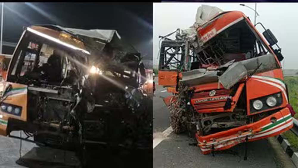बुलंदशहर में डंपर से भिड़ी रोडवेज बस, 2 की मौत; आजमगढ़ में भीषण हादसे में 2 ने गंवाई जान