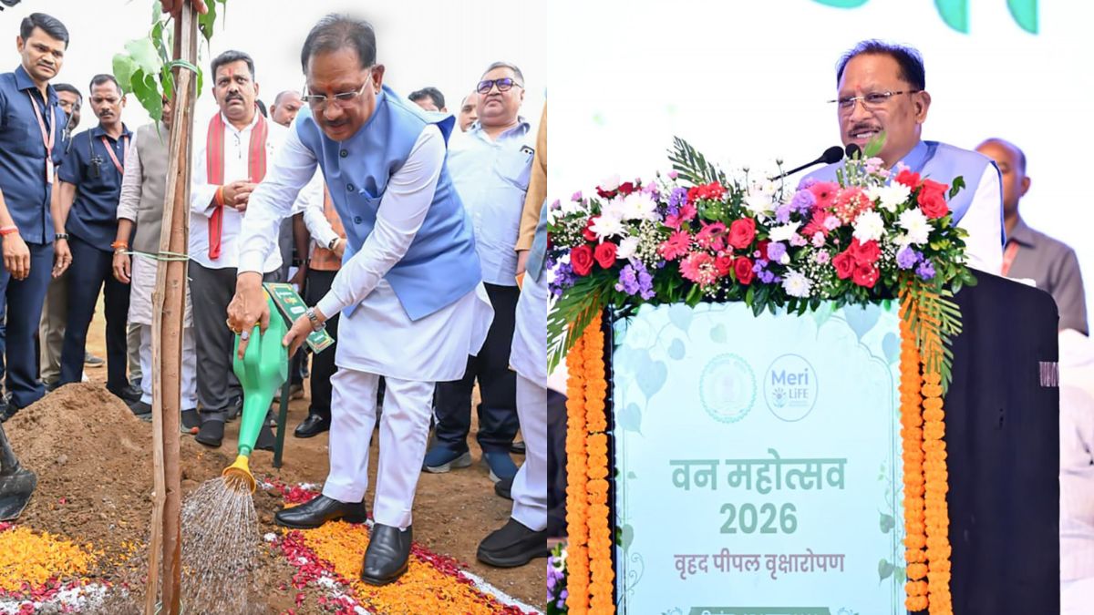 मुख्यमंत्री विष्णुदेव साय ने अपनी माँ के नाम पर लगाया पीपल का पौधा, वन महोत्सव-2026 का हुआ शुभारंभ