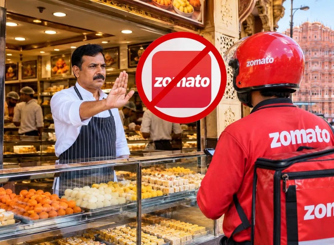 22% कमीशन पर भड़के मिठाई कारोबारी, जयपुर में जोमैटो से किनारा