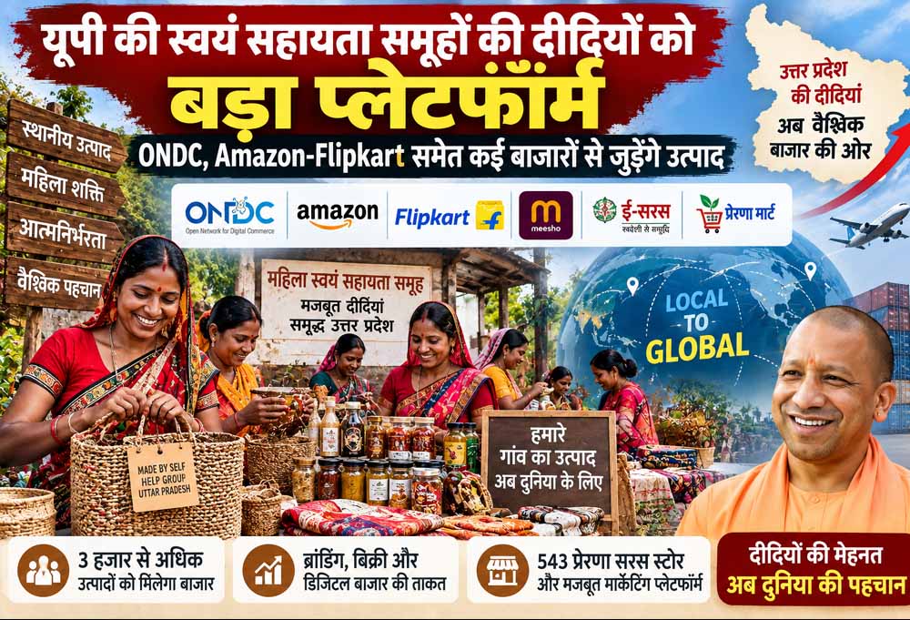 गांव से दुनिया के बाजार तक पहुंचेंगे यूपी के 3 हजार से अधिक उत्पाद, दीदियों को मिलेगी डिजिटल मार्केट की ताकत