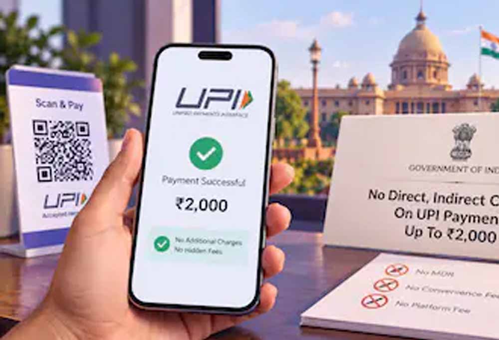 UPI और RuPay कार्ड से ₹2,000 तक का भुगतान रहेगा मुफ्त, वित्त मंत्रालय ने दी जानकारी
