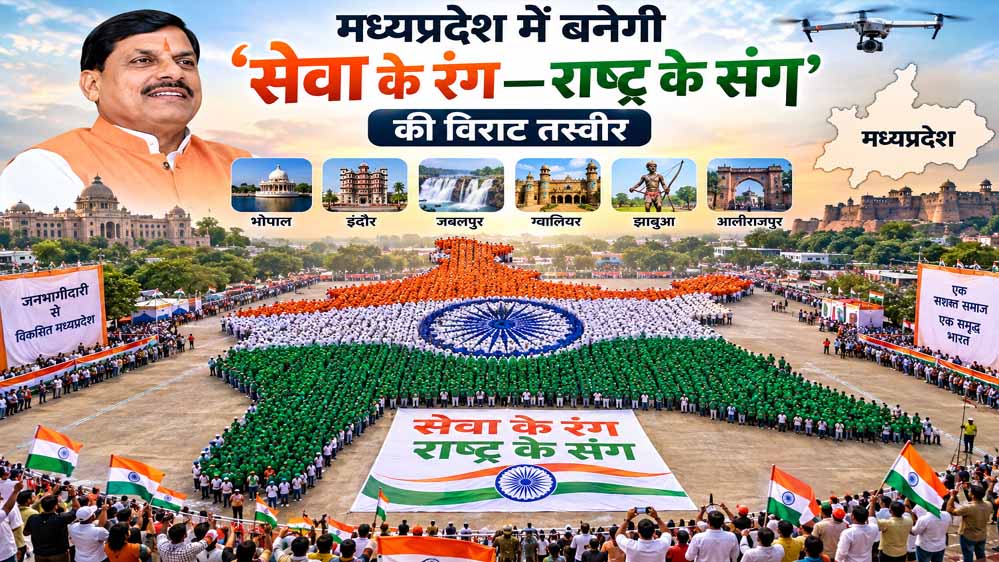 भोपाल से इंदौर तक हजारों लोग बनाएंगे ह्यूमन रंगोली, ड्रोन से दर्ज होगा भव्य दृश्य
