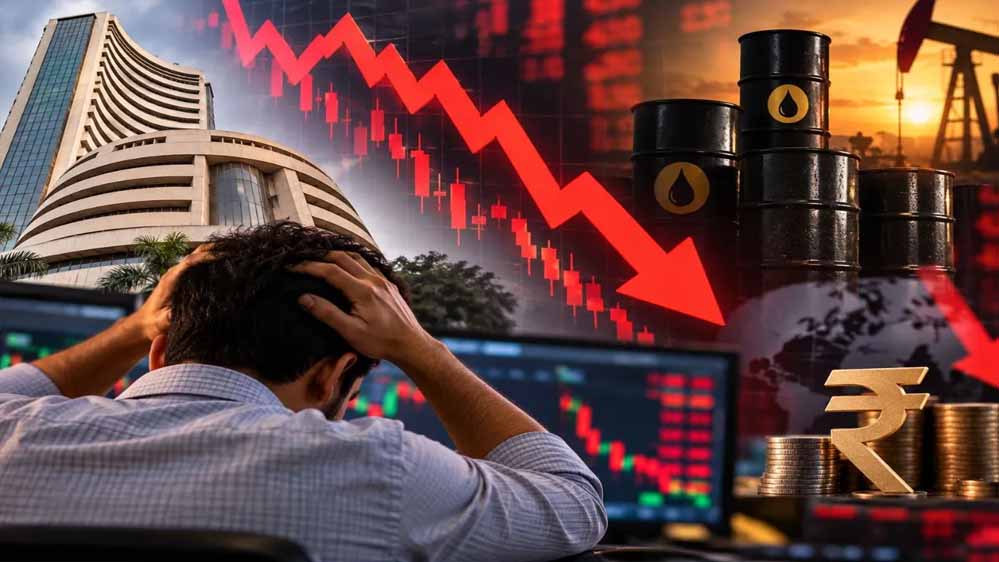 शेयर बाजार में भारी गिरावट, Sensex 850 अंक लुढ़का; निवेशकों में मचा हड़कंप