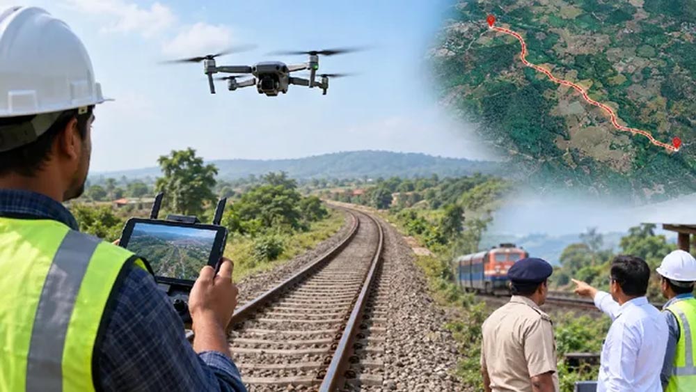 चतरा से पत्थलगड़ा तक नई रेललाइन की तैयारी तेज, ड्रोन सर्वे को मिली हरी झंडी