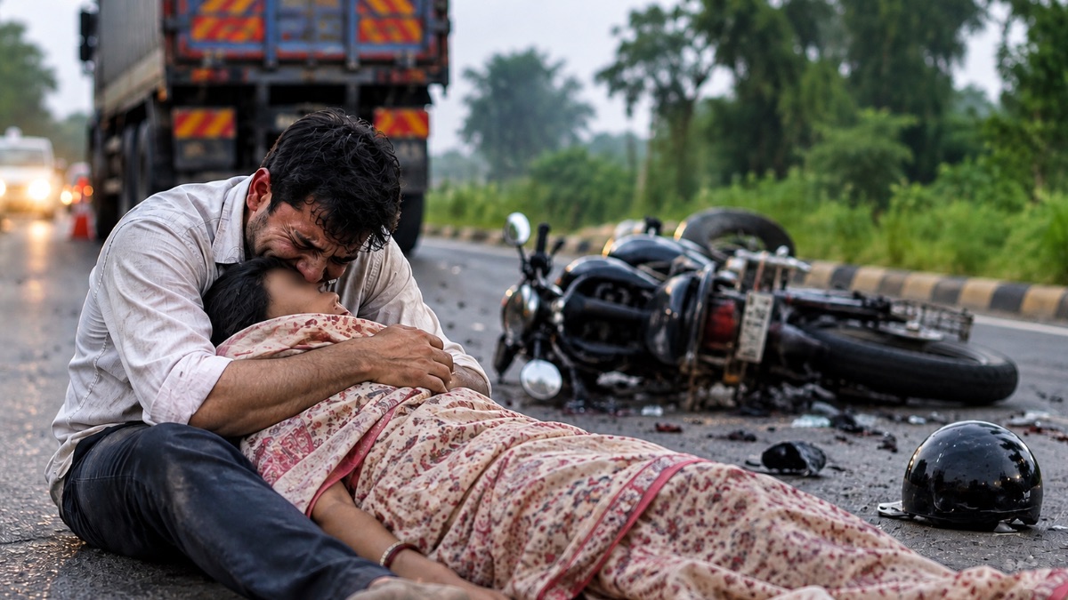 जल्दी आ जाओ, रेखा नहीं रही… इंदौर में हुआ दर्दनाक सड़क हादसा, मृत पत्नी को सीने से लगाकर रोता रहा पति