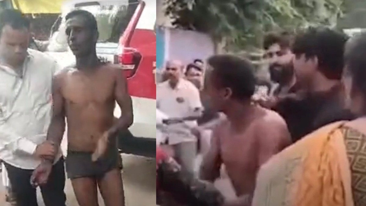 इंदौर में रेप के आरोपी को बीच सड़क पर भीड़ ने पीटा, महिलाओं ने चप्पलों से मारा, कपड़े उतरवाकर अर्धनग्न किया