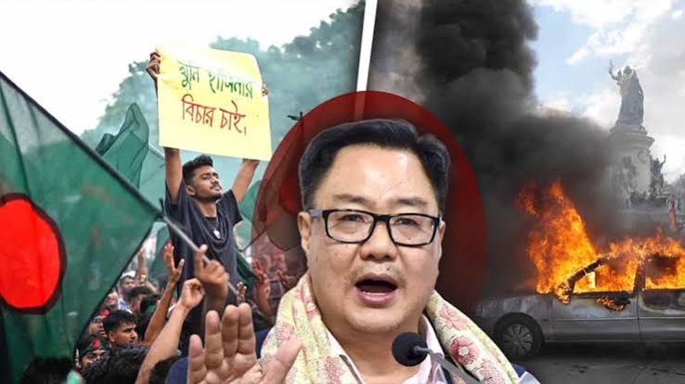किरेन रिजिजू का विपक्ष पर निशाना, भारत में हिंसा फैलाने की साजिश का किया दावा