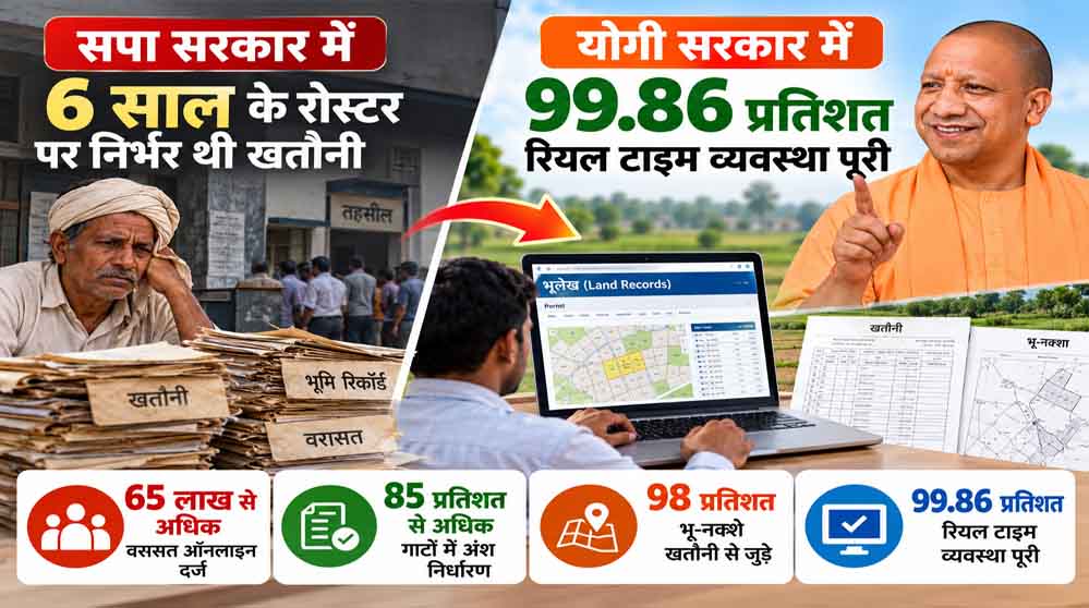 UP में जमीन के रिकॉर्ड हुए डिजिटल, 65 लाख से ज्यादा वरासत ऑनलाइन दर्ज; 98% भू-नक्शे खतौनी से जुड़े