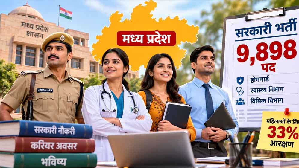 मध्य प्रदेश में बंपर सरकारी भर्ती, होमगार्ड से स्वास्थ्य विभाग तक मिलेंगी 9,898 नौकरियां