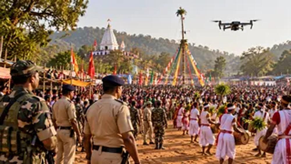 मुड़मा जतरा मेले में जुटेंगे लाखों श्रद्धालु, 4 सेक्टरों में बंटा परिसर; 8 जगहों पर ट्रैफिक पुलिस तैनात