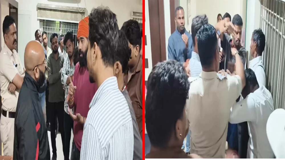 कोरबा में प्रलोभन देकर धर्मांतरण कराने का आरोप, होटल में बजरंग दल का प्रदर्शन