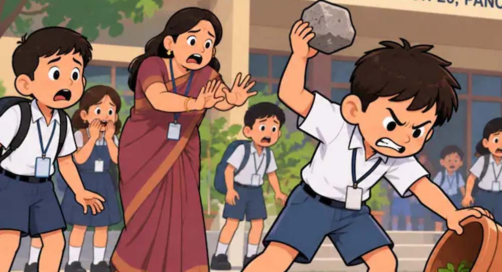 स्कूल में मासूम बच्ची पर हमला, छात्र ने बेंच पर सिर पटककर ईंट से किया वार